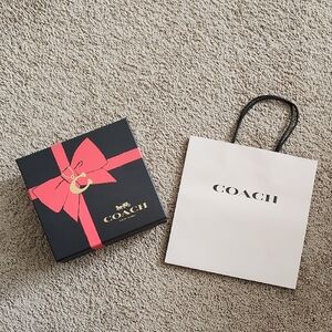 Coach Gift Box & Shopping Bag Set — Black & Pink Accents